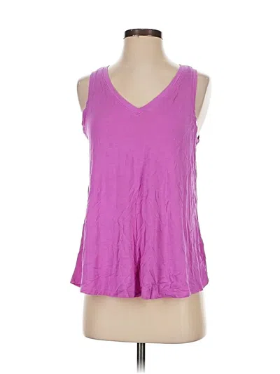Pre-owned Time And Tru Tank Top Purple Plunge Neckline Tops