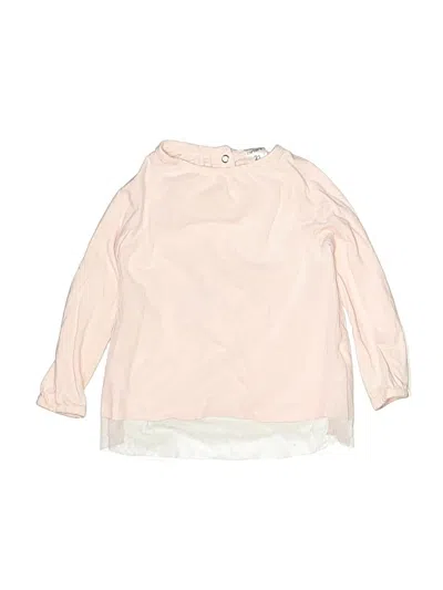 Pre-owned Carter's Kids' Long Sleeve Blouse In Pink