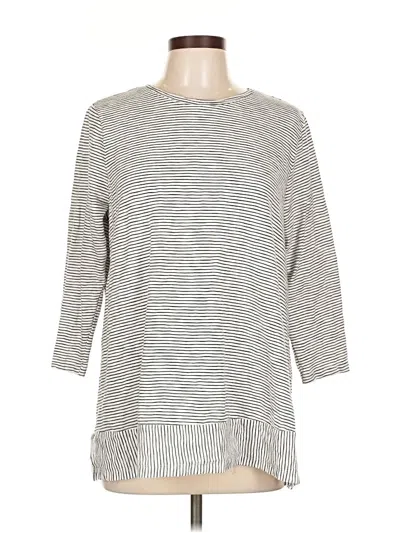 Pre-owned Lands' End 3/4 Sleeve T-shirt In Gray