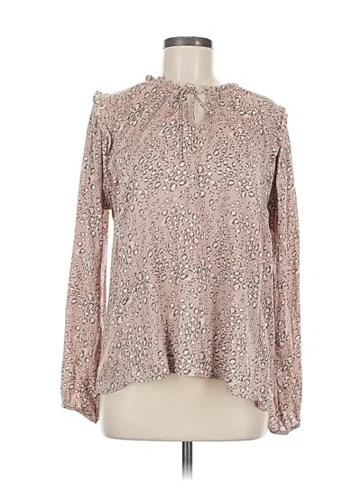 Pre-owned Left Coast By Dolan Long Sleeve Blouse In Pink
