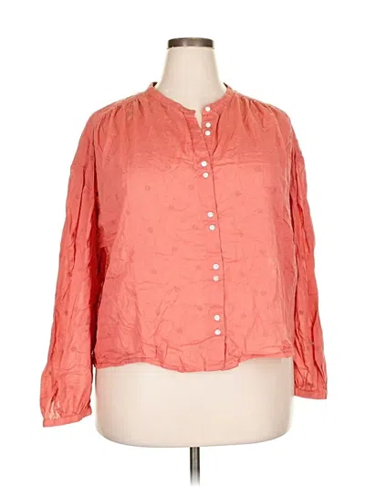 Pre-owned Gap 3/4 Sleeve Button Down Shirt In Orange