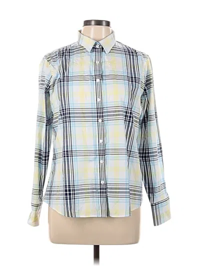 Pre-owned Lands' End Long Sleeve Button Down Shirt In Blue