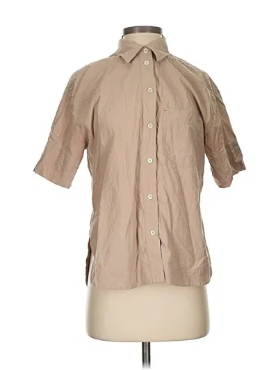 Pre-owned Madewell Short Sleeve Blouse In Brown