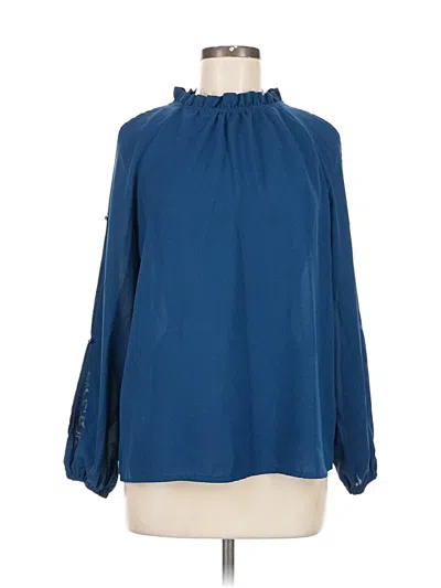 Pre-owned Unbranded Long Sleeve Blouse In Blue