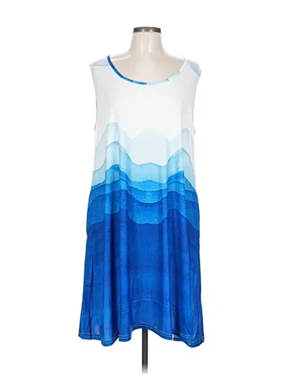 Beyond This Plane Casual Dress In Blue