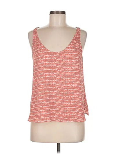 Pre-owned Ann Taylor Loft Sleeveless Top Orange Print Pattern Scoop Neck Tops