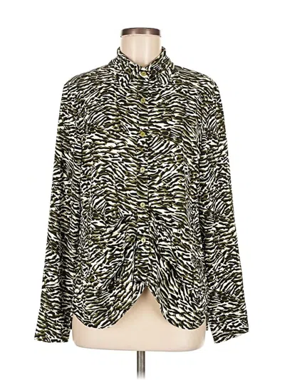 Pre-owned Patrizia Luca Long Sleeve Blouse In Green