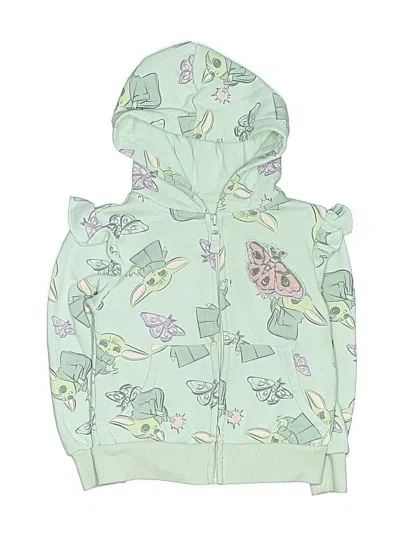 Pre-owned Star Wars Kids' Zip Up Hoodie In Green