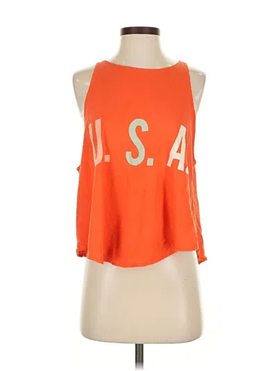 Pre-owned Wildfox Sleeveless T-shirt In Orange