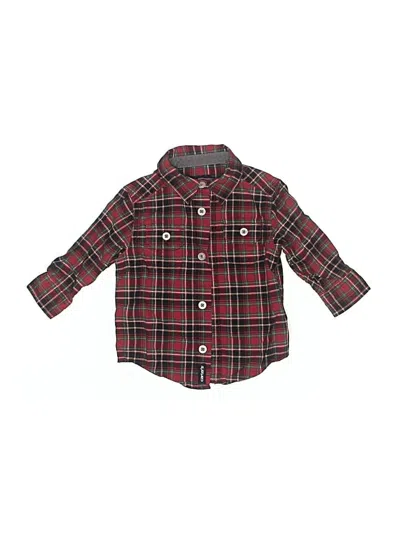 Pre-owned Carter's Babies' Long Sleeve Button Down Shirt In Red