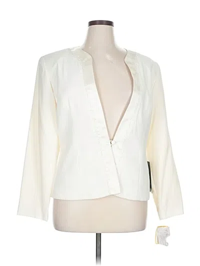 Pre-owned Leslie Fay 3/4 Sleeve Blouse In White