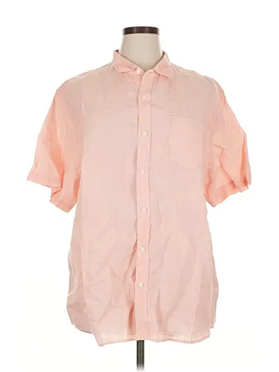 Pre-owned Lands' End Short Sleeve Button Down Shirt In Pink