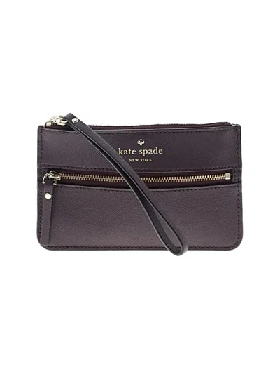 Pre-owned Kate Spade New York Leather Wristlet In Purple