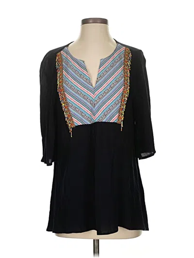 Pre-owned Umgee 3/4 Sleeve Blouse In Black