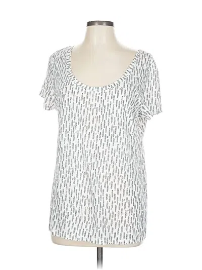 Pre-owned Ann Taylor Loft Short Sleeve Top Silver Scoop Neck Tops