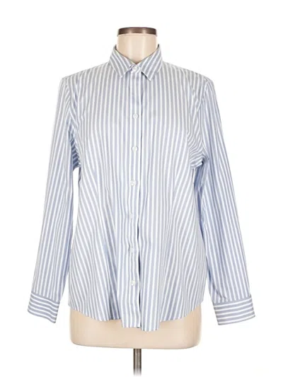 Pre-owned Chico's Long Sleeve Button Down Shirt In Blue