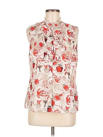 Pre-owned Tahari By Asl Sleeveless Blouse In White