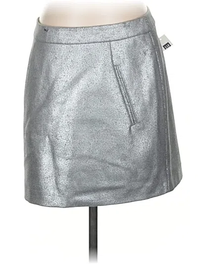 Pre-owned Gap Faux Leather Skirt In Silver