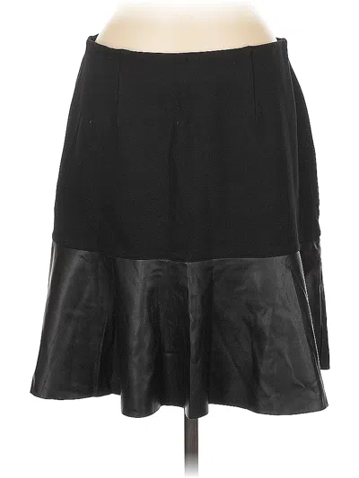 Pre-owned Cabi Faux Leather Skirt In Black