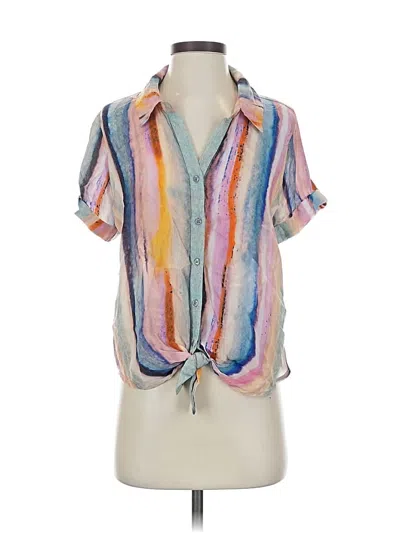 Pre-owned Tolani Short Sleeve Blouse In Pink