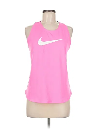 Pre-owned Nike Tank Top Pink Halter Neckline Tops