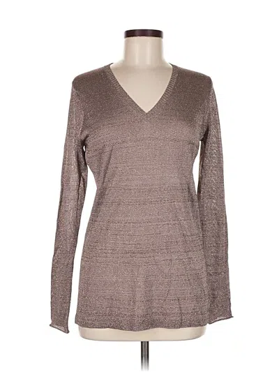 Pre-owned White + Warren Long Sleeve T-shirt In Brown