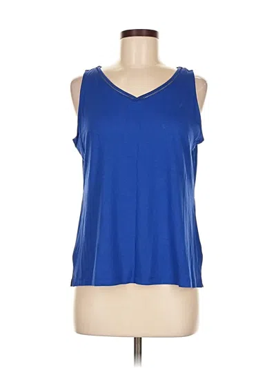 Pre-owned Chico's Tank Top Blue Cold Shoulder Neckline Tops