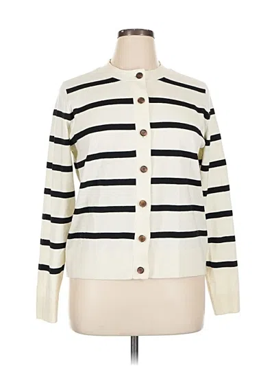 Pre-owned Caslon Cardigan Sweater In White