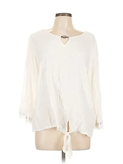 Pre-owned Alfred Dunner 3/4 Sleeve Blouse In White