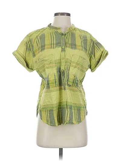 Pre-owned Pilcro Short Sleeve Blouse In Green