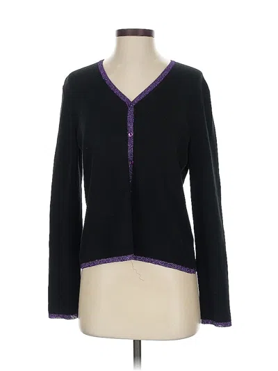Pre-owned City Silk Cardigan Sweater In Black