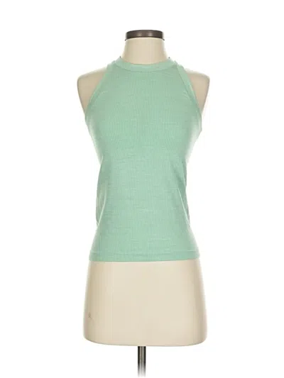 Pre-owned Unbranded Tank Top Green Halter Neckline Tops