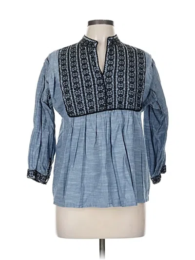 Pre-owned Sister Mary 3/4 Sleeve Blouse In Blue