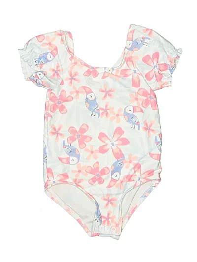 Pre-owned Just One You Made By Carter's Kids' One Piece Swimsuit In White