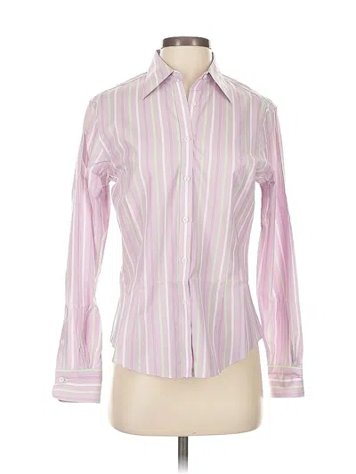 Pre-owned Brooks Brothers 346 Long Sleeve Blouse In Pink