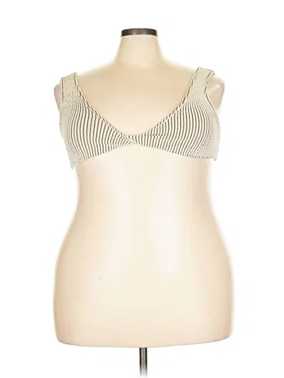 Pre-owned Core 10 Tank Top Ivory Strapless Neckline Tops In White