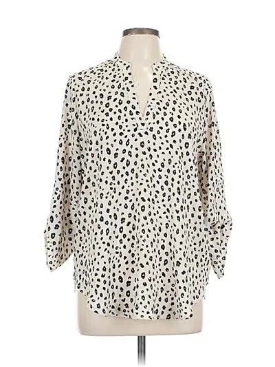 Pre-owned Lush 3/4 Sleeve Blouse In White