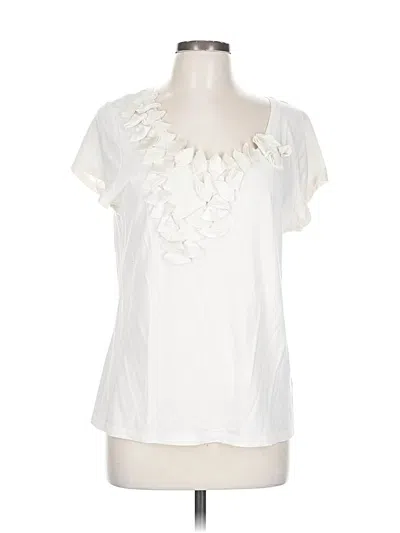 Pre-owned Elle Short Sleeve Blouse In White
