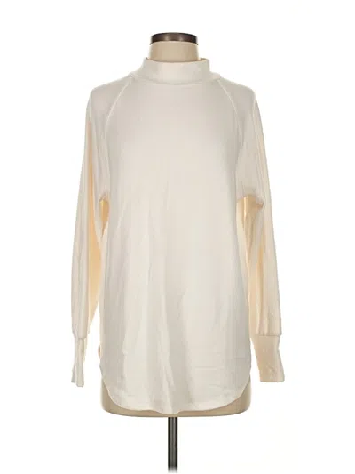 Pre-owned Ann Taylor Loft Long Sleeve Top Ivory Turtleneck Tops In White