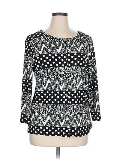 Pre-owned Rafaella 3/4 Sleeve Blouse In Black