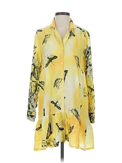 Pre-owned By Anthropologie 3/4 Sleeve Blouse In Yellow