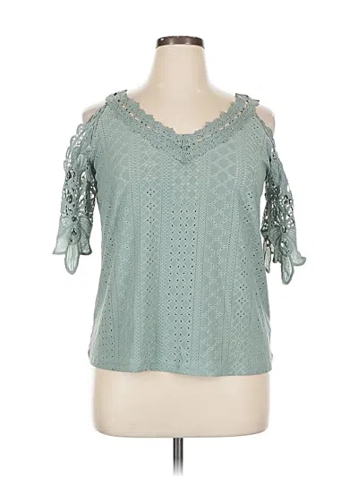 Pre-owned Flamingals By Flamingo Shop 3/4 Sleeve Blouse In Blue