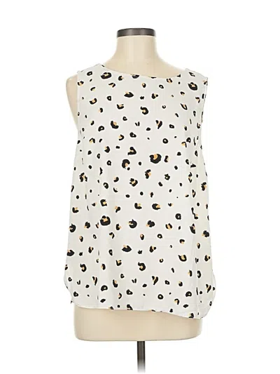 Pre-owned Lark & Ro Sleeveless Blouse In White