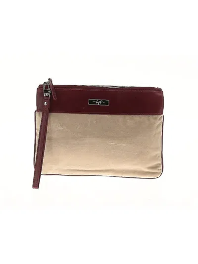 Pre-owned Assorted Brands Leather Clutch In Burgundy