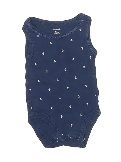 Pre-owned Carter's Babies' Short Sleeve Onesie In Blue