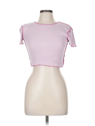 Pre-owned Asos Design Short Sleeve Top Pink Sweetheart Neckline Tops