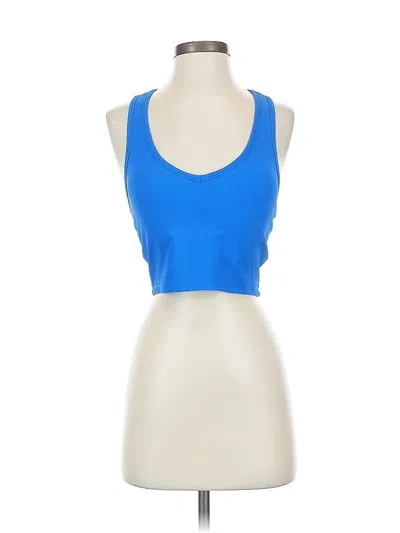 Pre-owned 90 Degree By Reflex Tank Top Blue Halter Neckline Tops