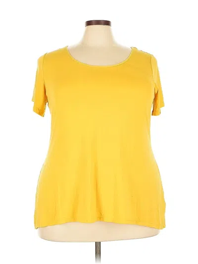 Pre-owned Philosophy Republic Clothing Short Sleeve Top Yellow Scoop Neck Tops