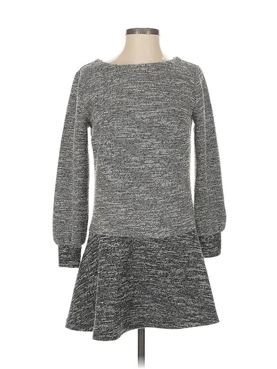 Pre-owned Ann Taylor Loft Long Sleeve Top Gray Boatneck Tops