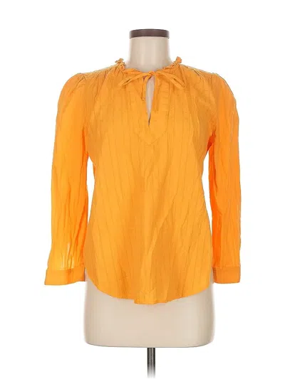 Pre-owned Ann Taylor Loft 3/4 Sleeve Blouse In Orange